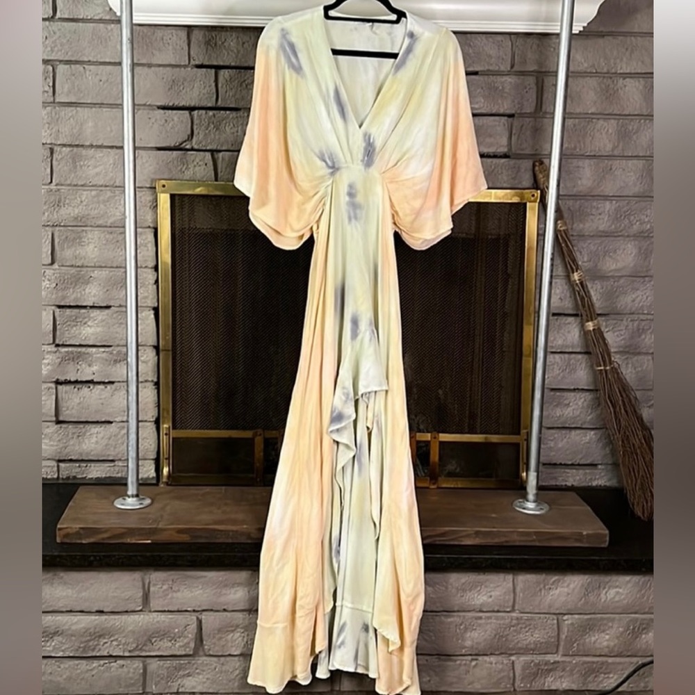 YOUNG FABULOUS & BROKE RAYON HIGH LOW DRESS MEDIUM